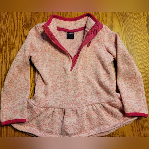 3t Pink Nautica zip up sweater. - Picture 1 of 3